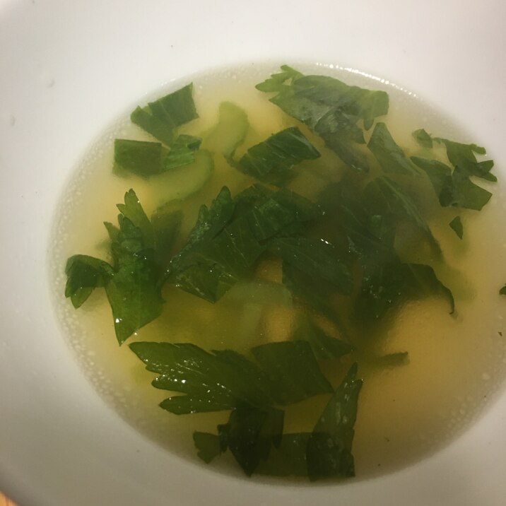 子供も食べたよ！セロリの中華スープ